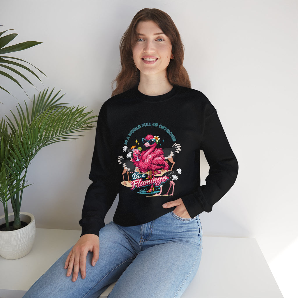 Be a Flamingo Crewneck Sweatshirt – Tropical Graphic Pullover