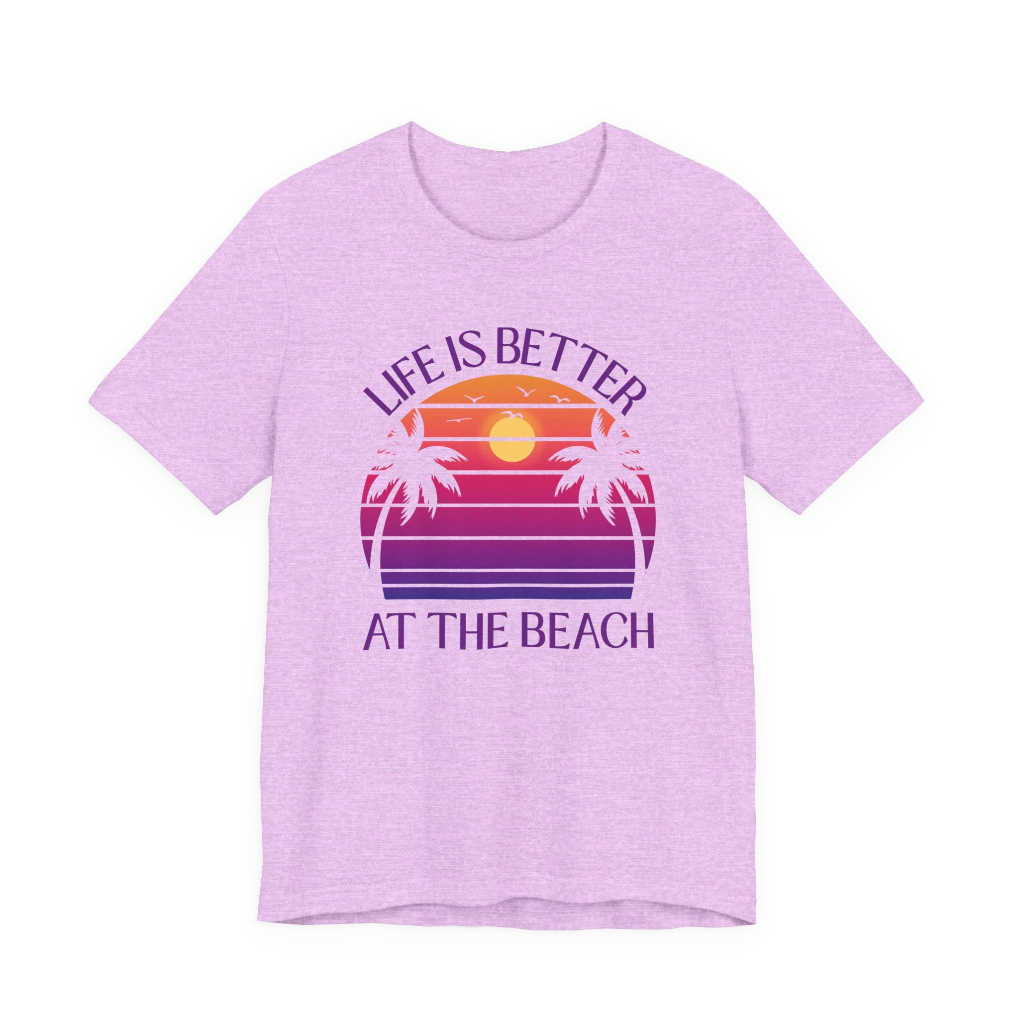 Life Is Better At The Beach Shirt - Retro Sunset Palm Tree Tee