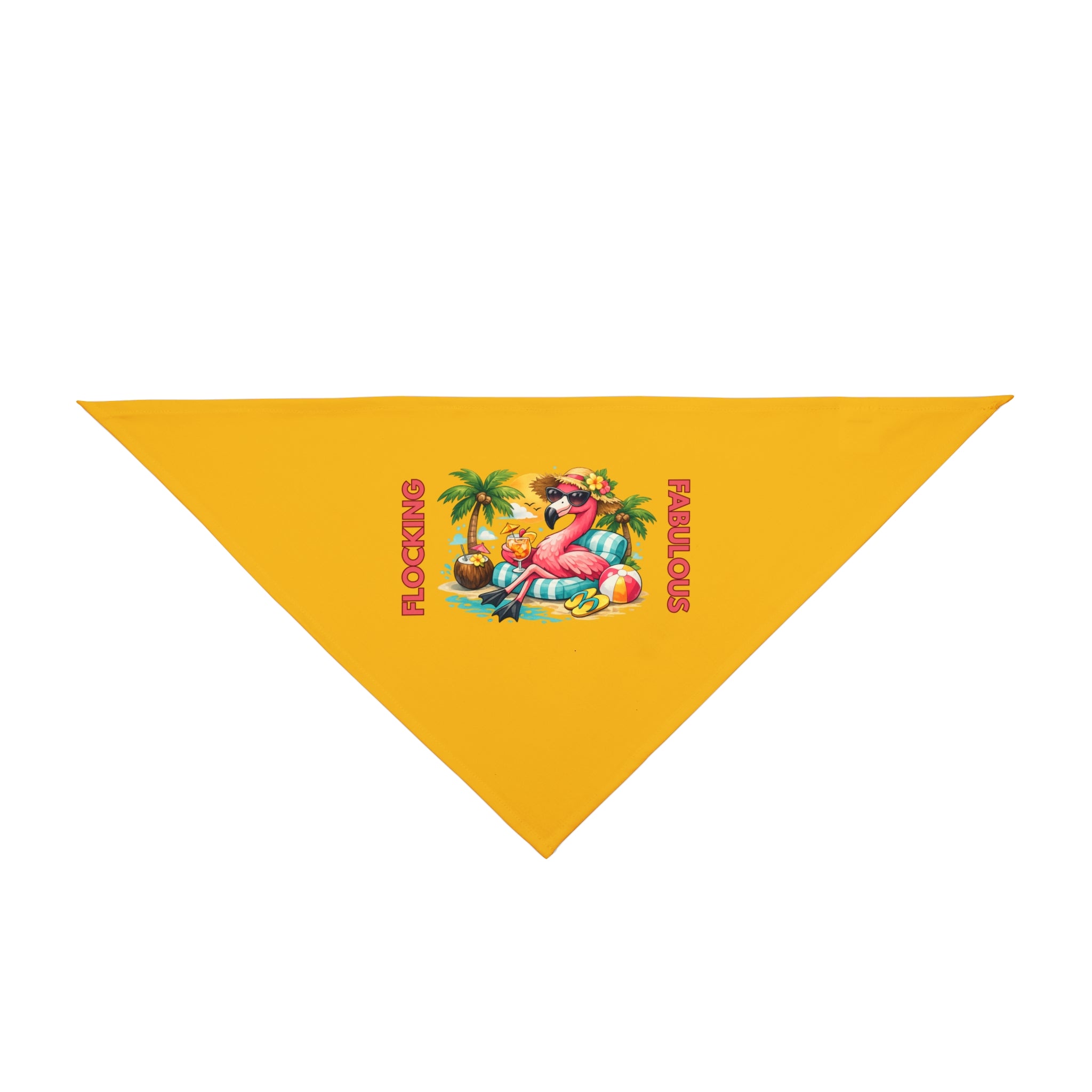 Tropical Flamingo Pet Bandana – Golden Yellow Flocking Fabulous Dog & Cat Accessory