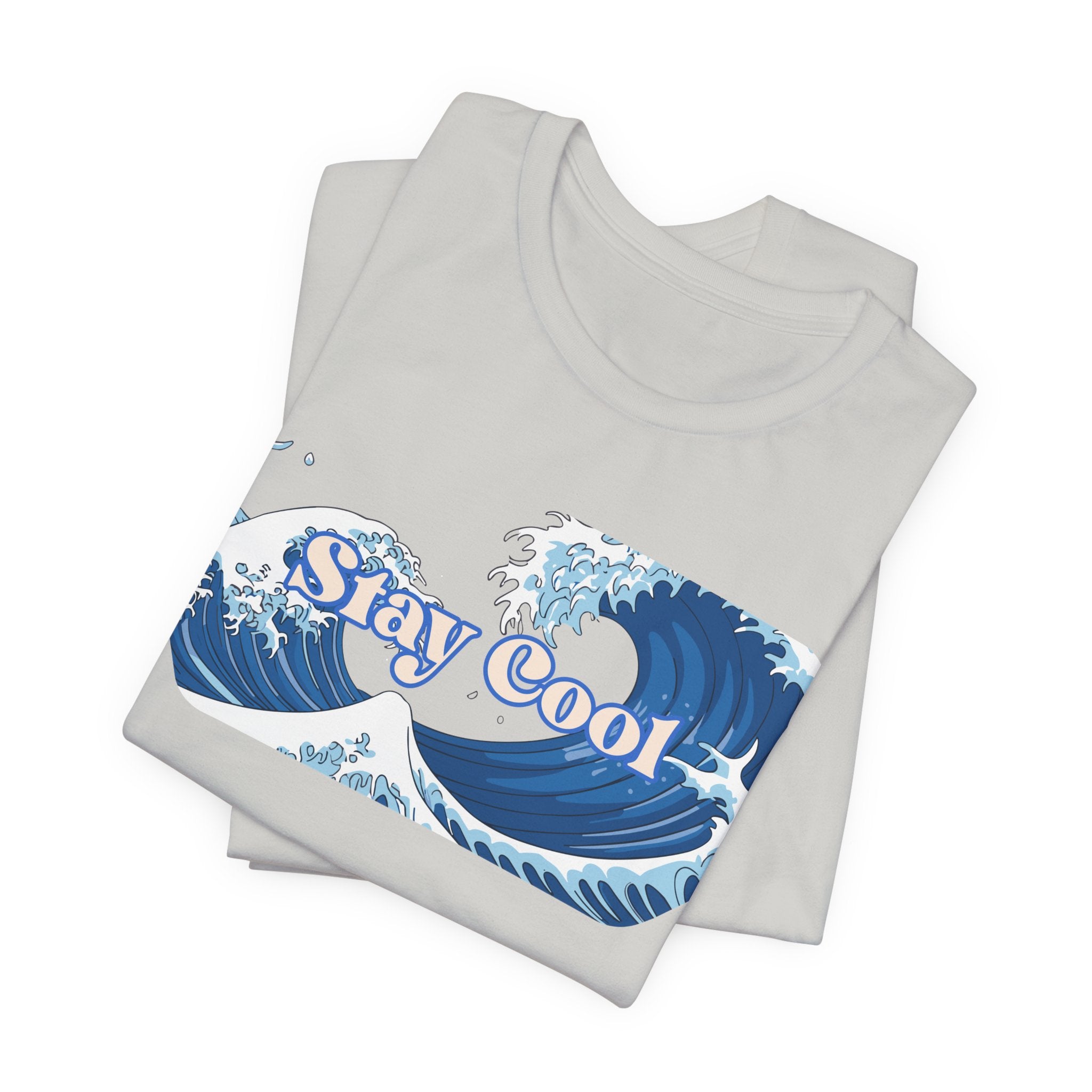 Stay Cool Wave T-Shirt — Vintage Japandi Ocean Graphic Tee Unisex