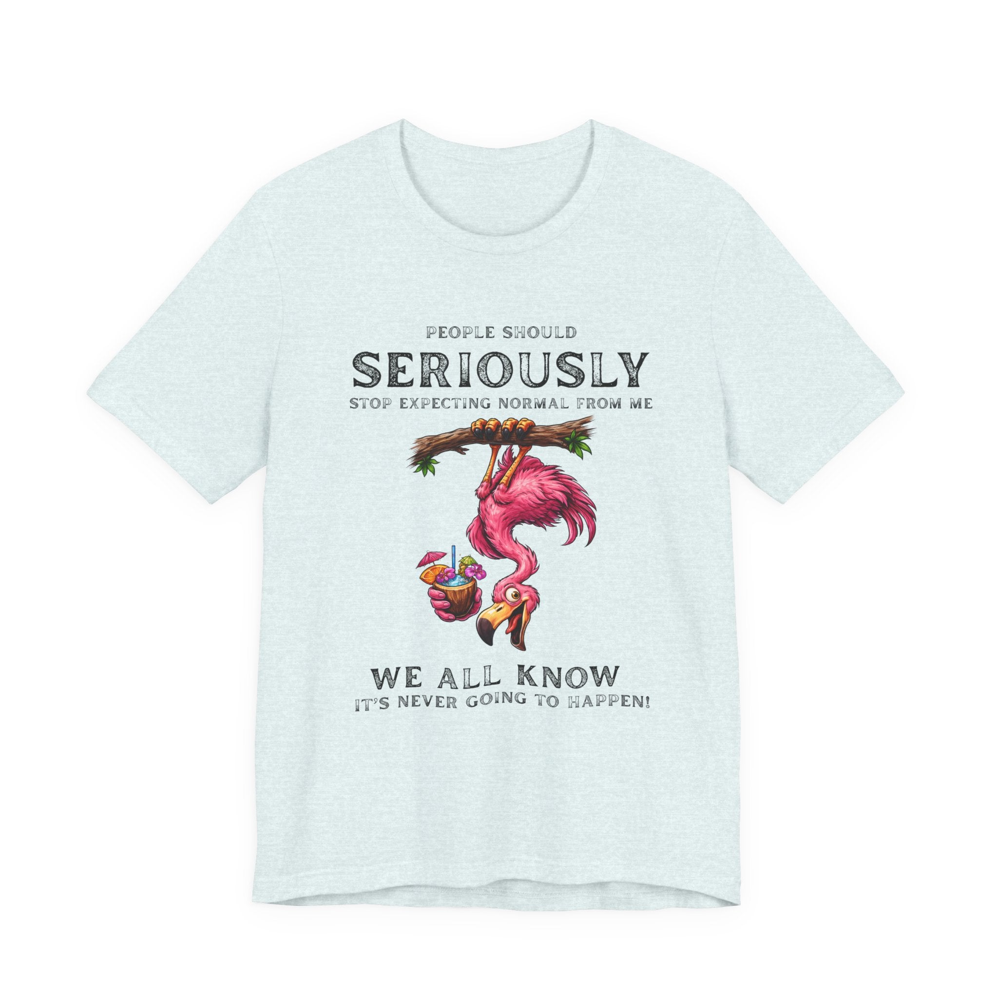 Funny Flamingo Unisex Tee - Stop Expecting Normal From Me Graphic Shirt