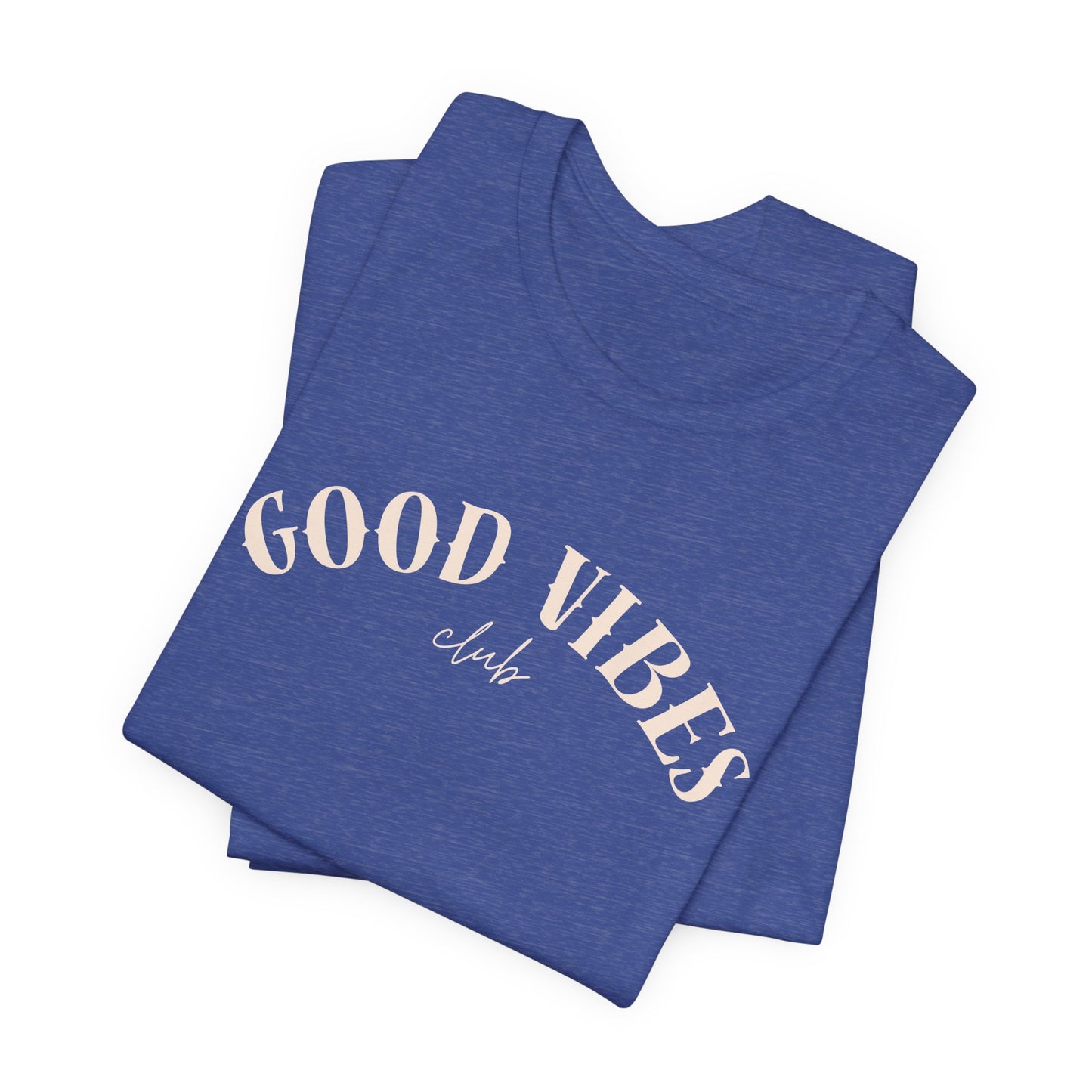 Unisex Jersey Short Sleeve T-Shirt - 'Good Vibes Club' Tee Beach / Lake