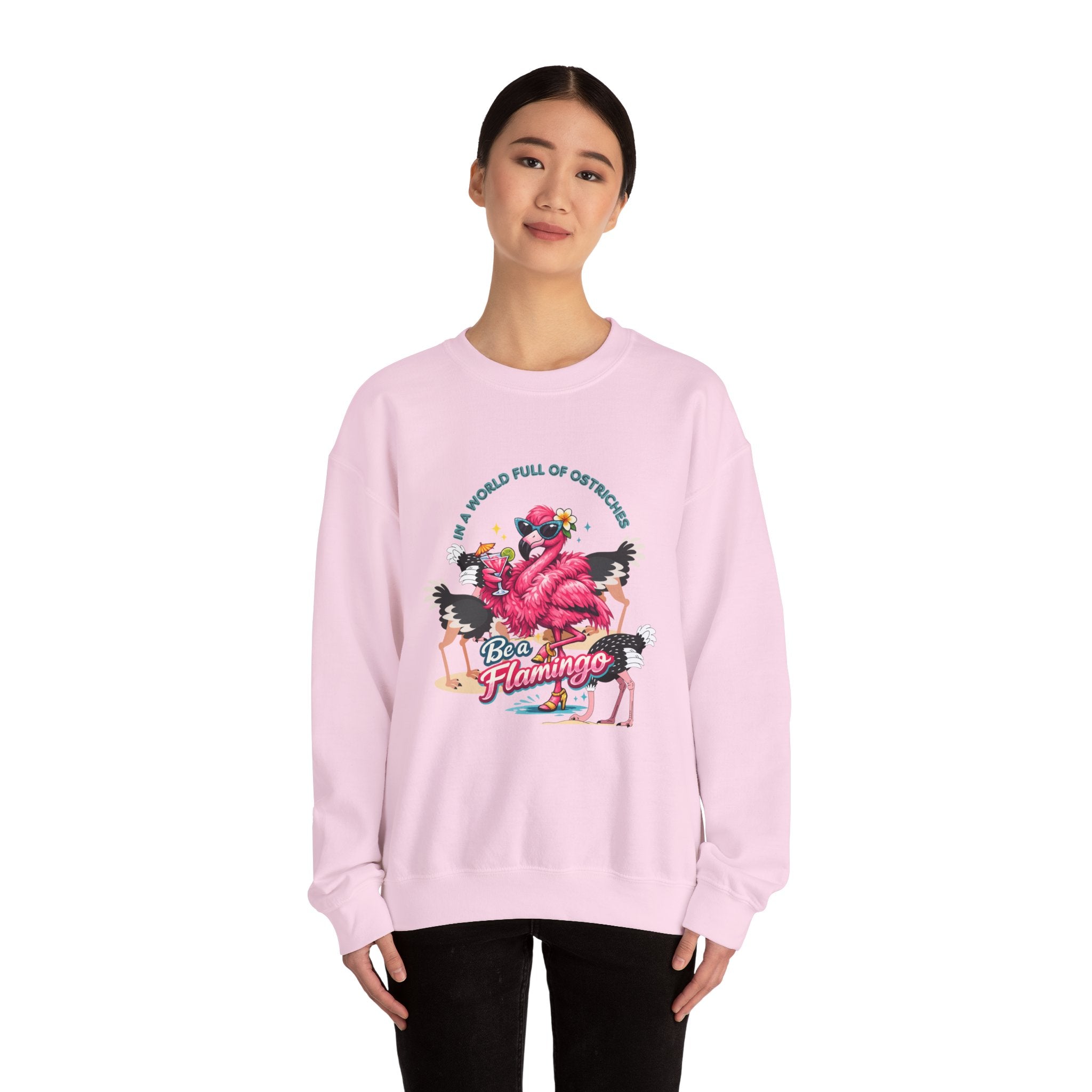Be a Flamingo Crewneck Sweatshirt – Tropical Graphic Pullover