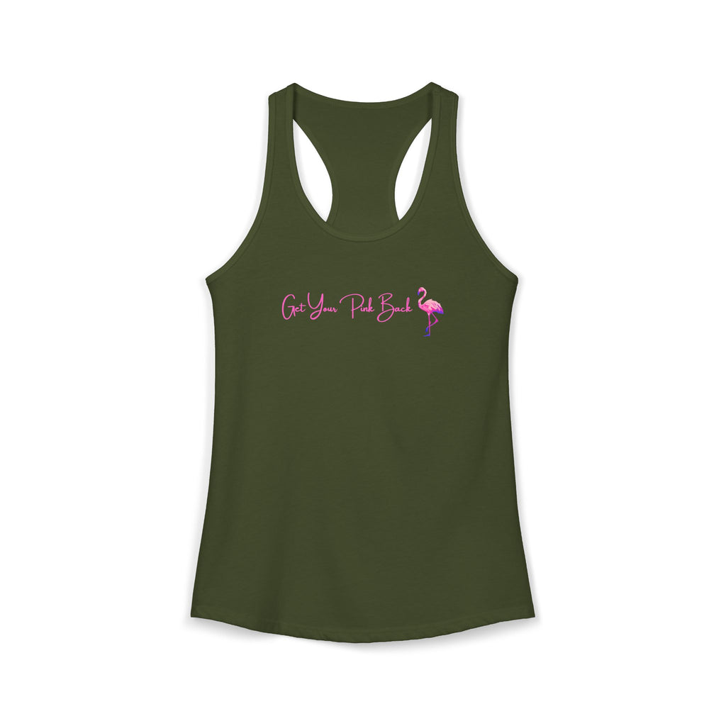 Get Your Pink Back Women's Racerback Tank – Hot Pink Flamingo Strength Tee