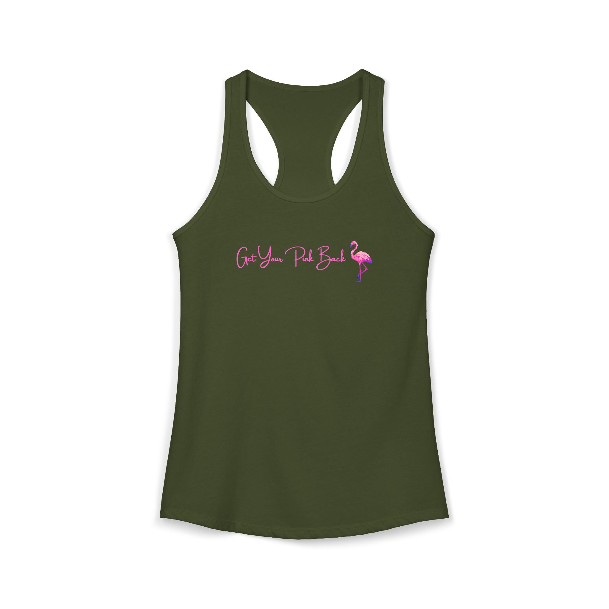 Get Your Pink Back Women's Racerback Tank – Hot Pink Flamingo Strength Tee