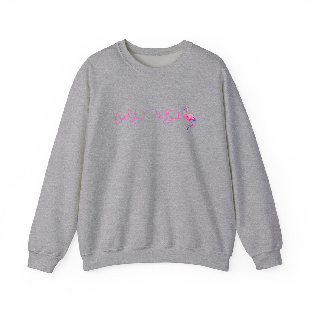 Get Your Pink Back Crewneck Sweatshirt – Hot Pink Flamingo Strength