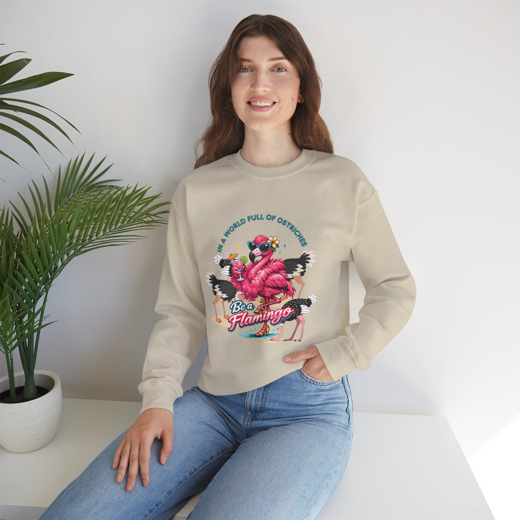 Be a Flamingo Crewneck Sweatshirt – Tropical Graphic Pullover