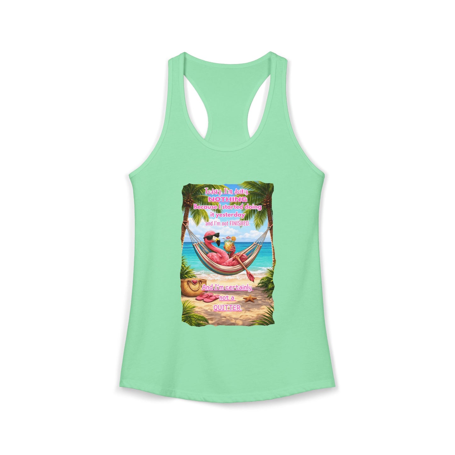 Today I Am Doing Nothing Women's Racerback Tank - Funny Lazy Day Beach / Lake