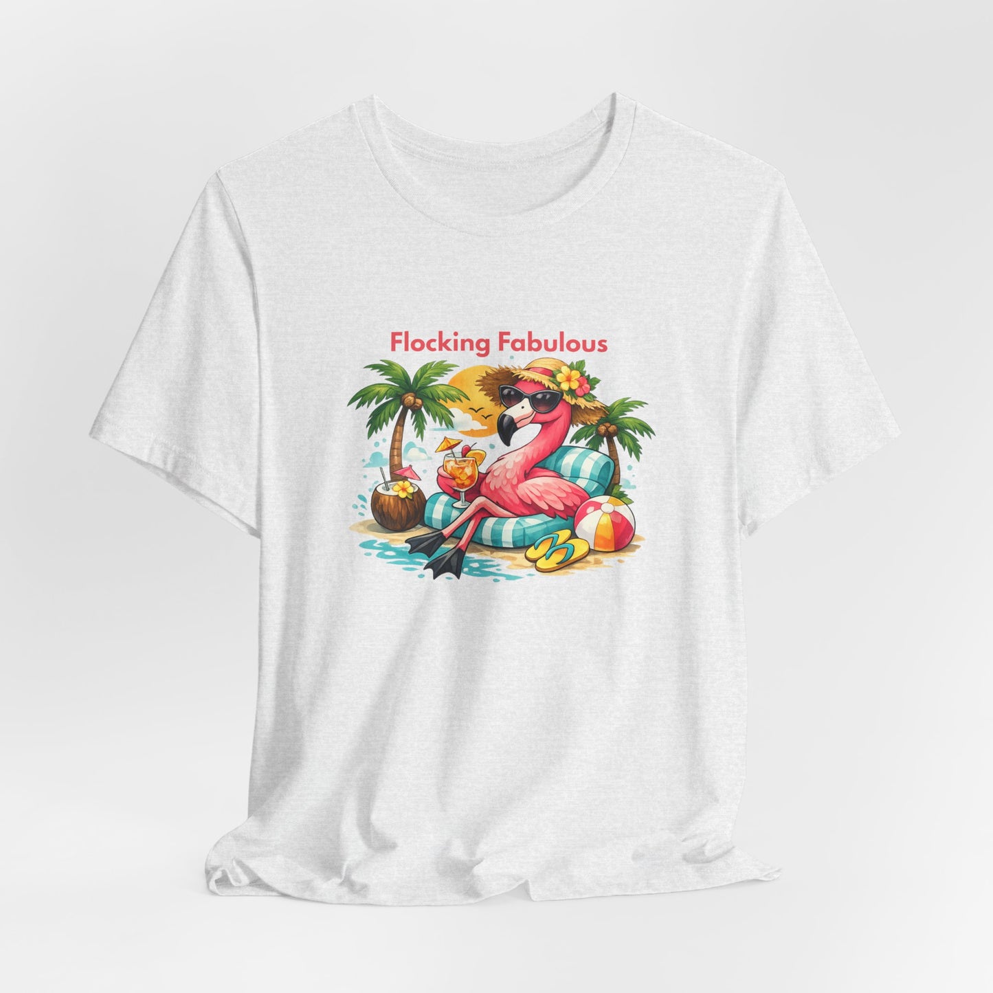 Flocking Fabulous Flamingo Beach Unisex T-Shirt