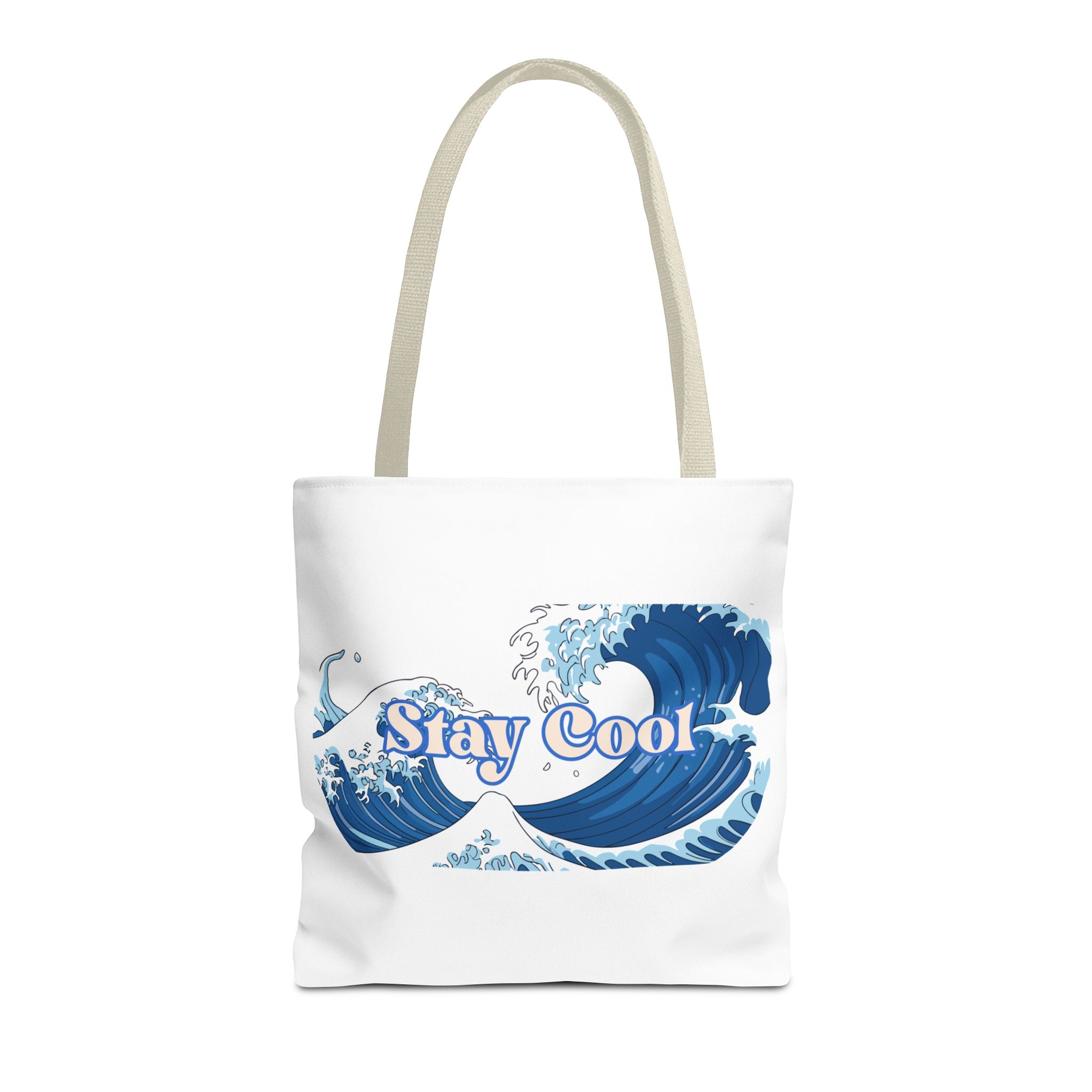 Stay Cool Wave Tote Bag – Ocean Wave Graphic Beach Shopper