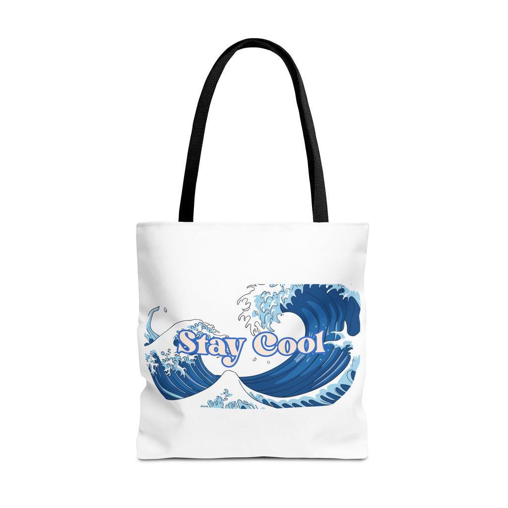 Stay Cool Wave Tote Bag – Ocean Wave Graphic Beach Shopper