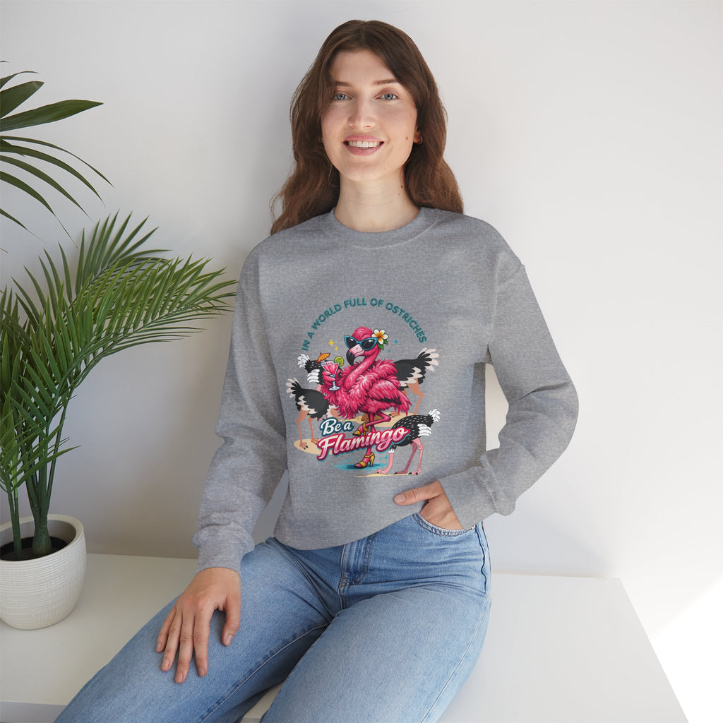 Be a Flamingo Crewneck Sweatshirt – Tropical Graphic Pullover