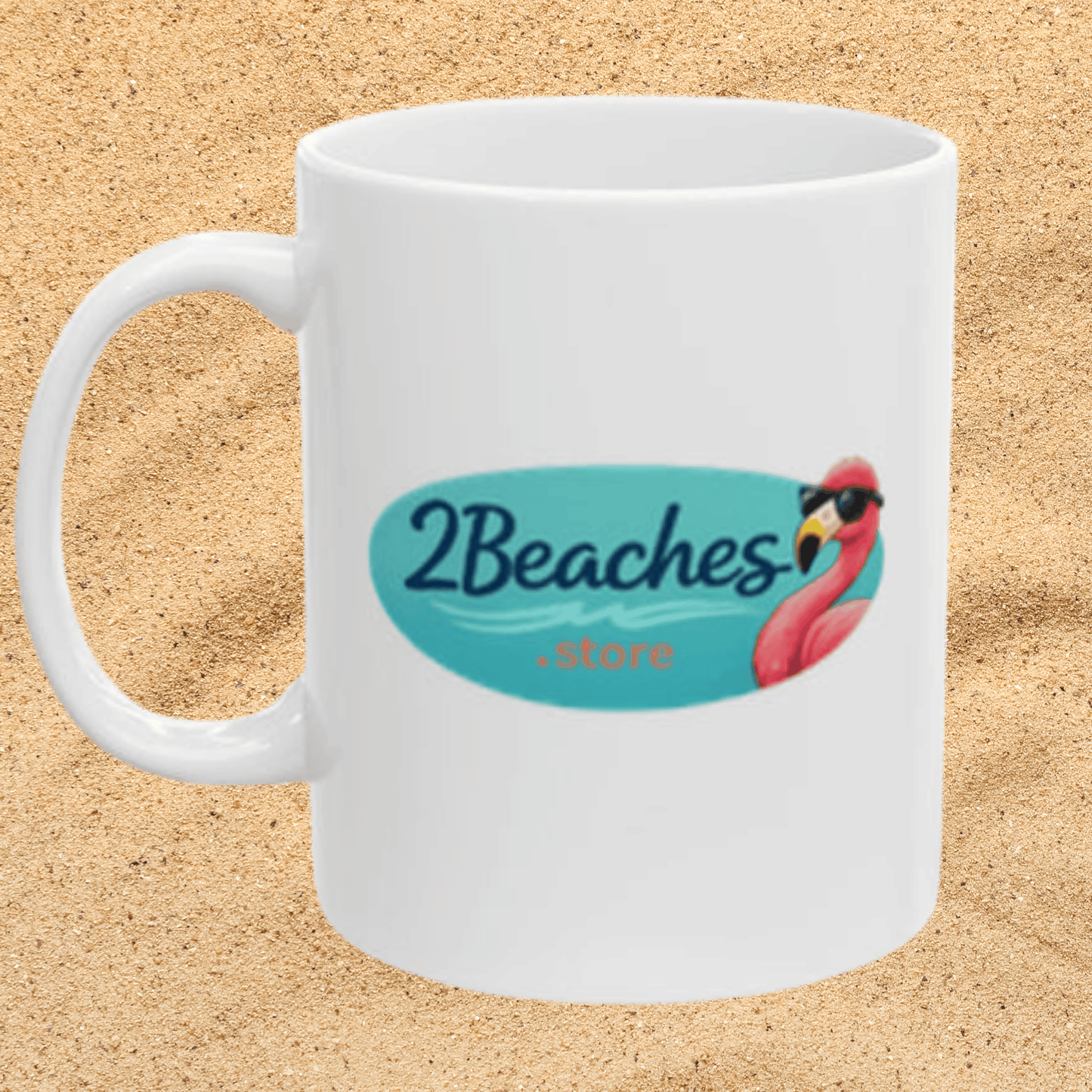 2Beaches Logo Coffee Mug – Ceramic Beach / Lake Themed Mug 11oz