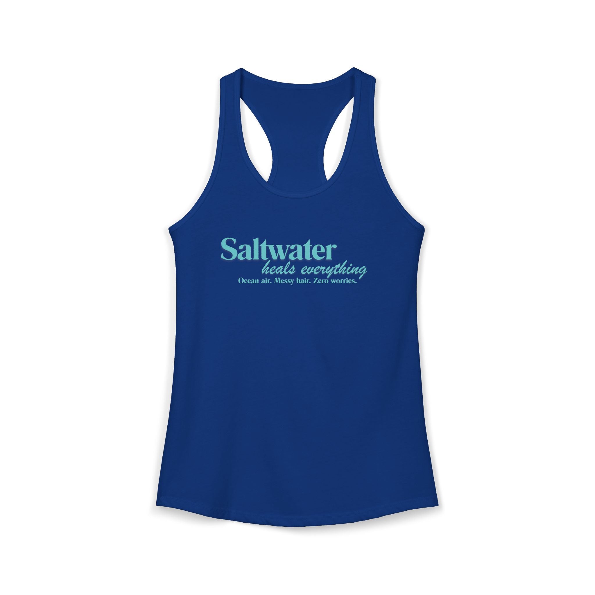 Saltwater Heals Everything Women's Racerback Tank - Beachy Coastal Graphic