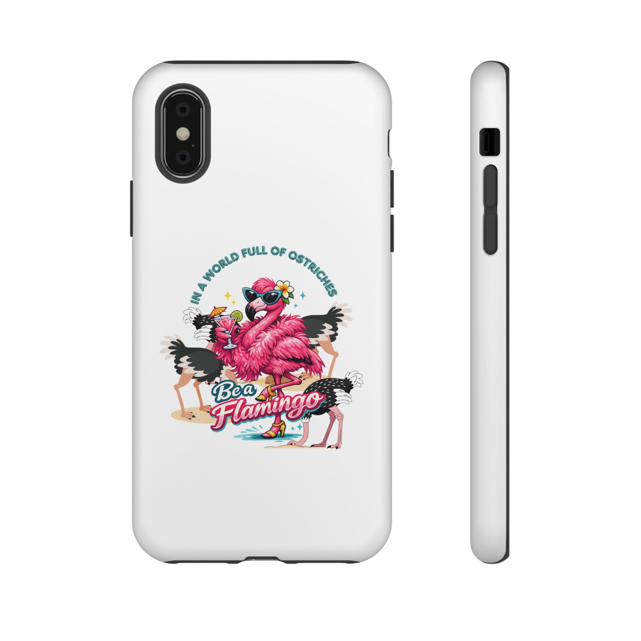 Phone Case — "Be a Flamingo" Retro Tropical Phone Case