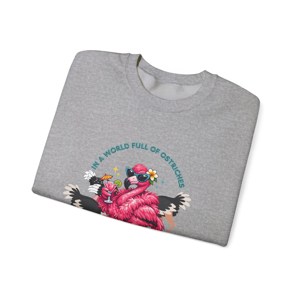 Be a Flamingo Crewneck Sweatshirt – Tropical Graphic Pullover