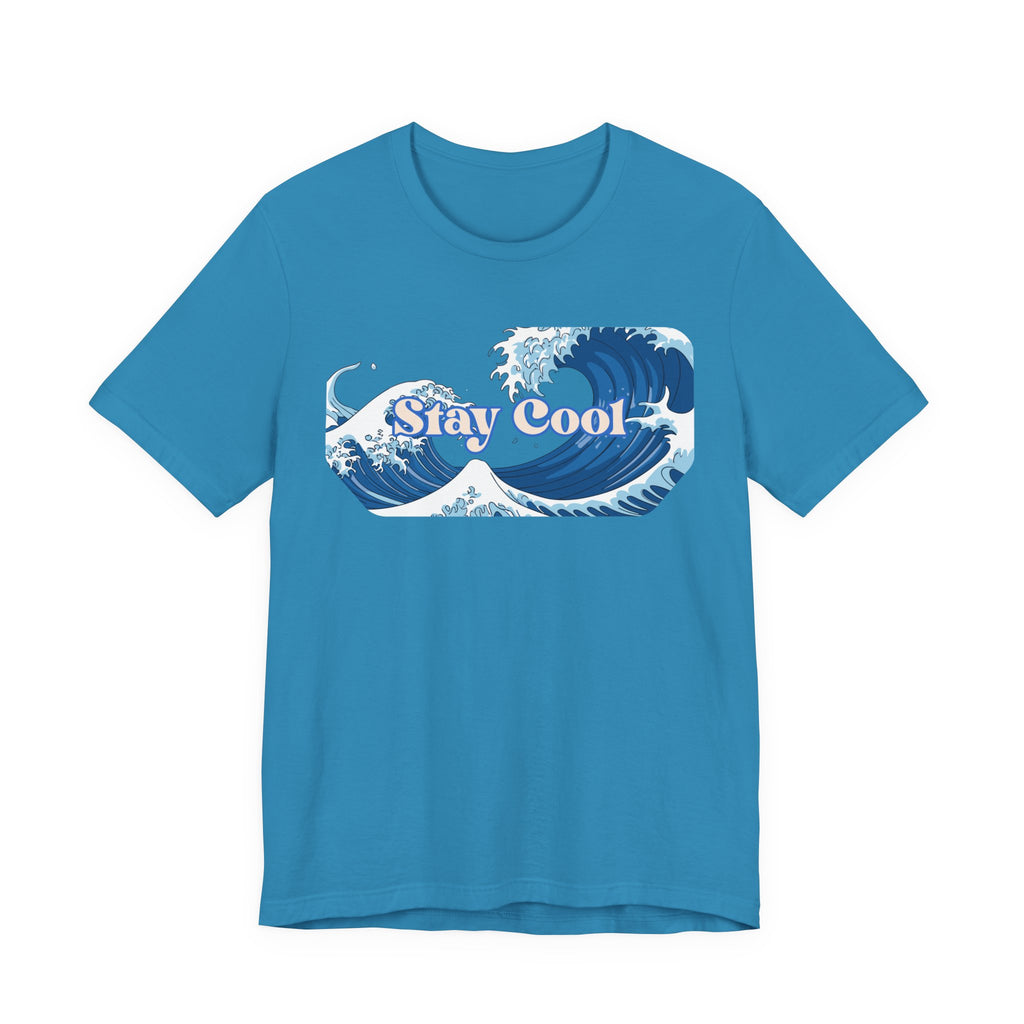 Stay Cool Wave T-Shirt — Vintage Japandi Ocean Graphic Tee Unisex