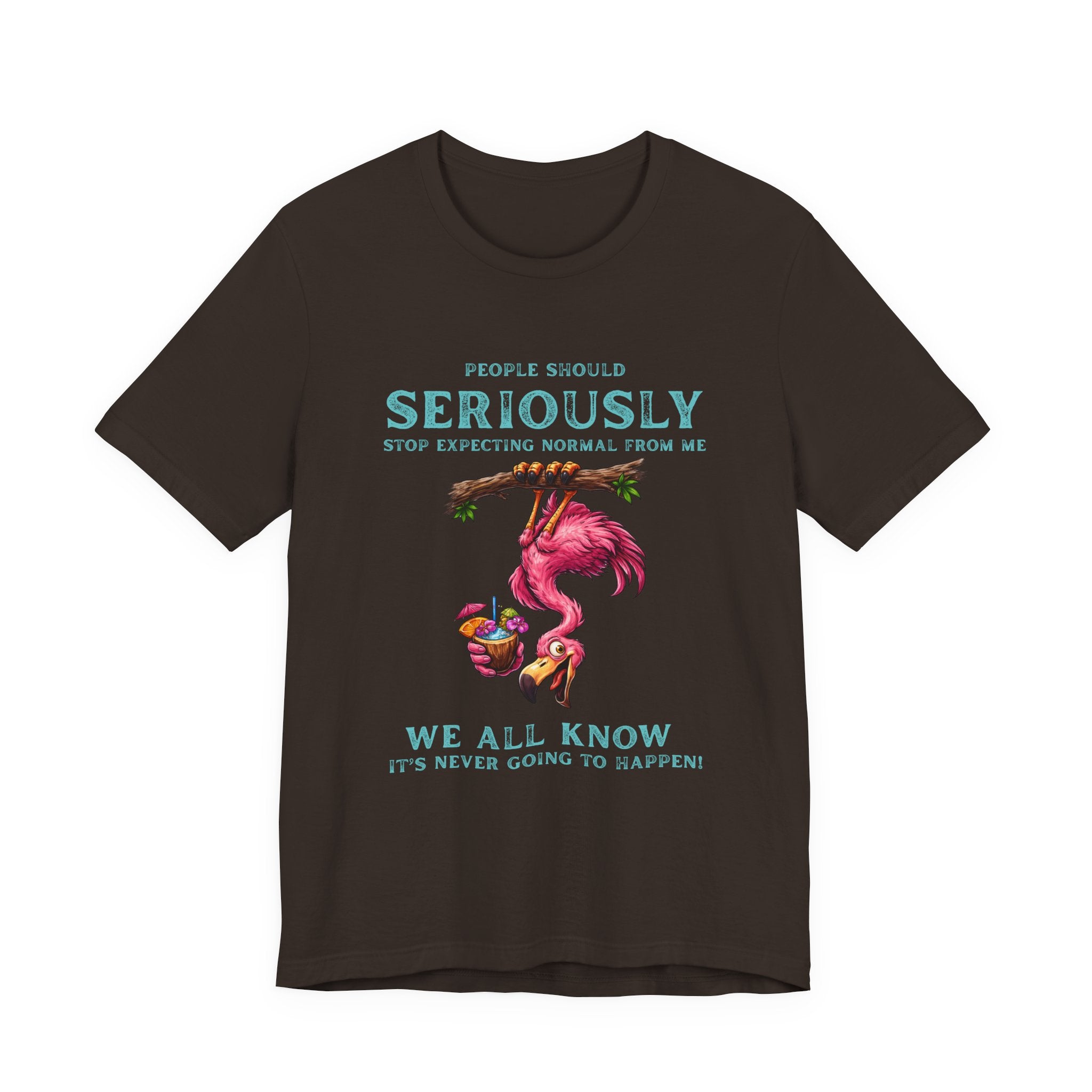Flamingo Humor Unisex Tee - Stop Expecting Normal From Me Graphic Shirt