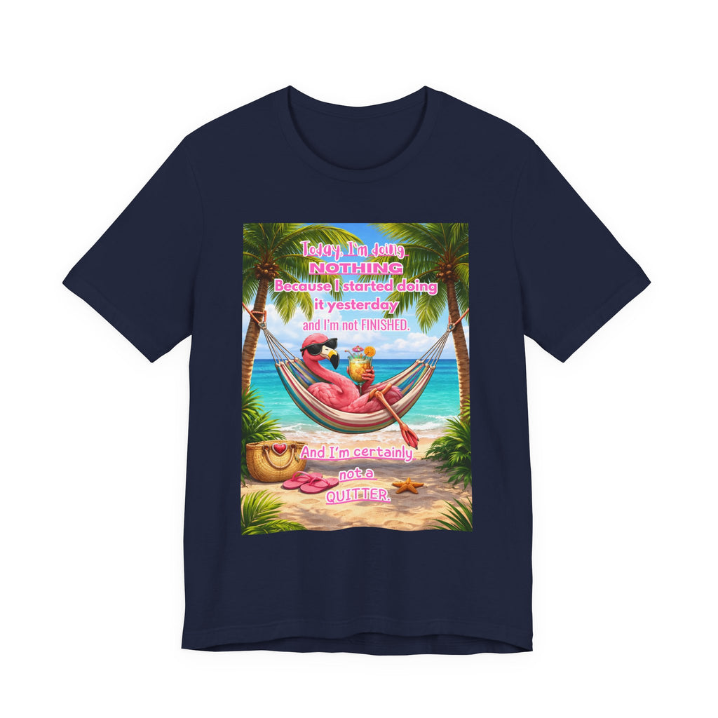 Relaxing Flamingo Hammock T-Shirt – Funny Lazy Day Unisex Tee