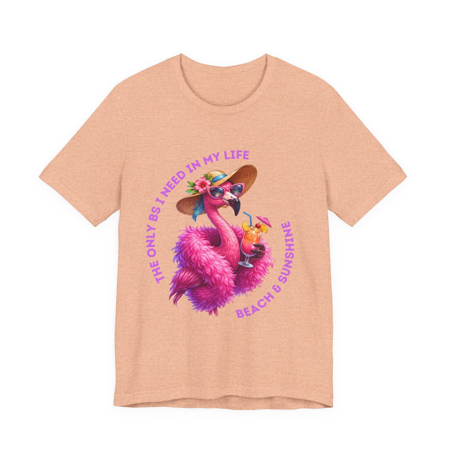 Flamingo Beach & Sunshine Unisex T-Shirt | The Only B's I Need Are Beach & Sunshine
