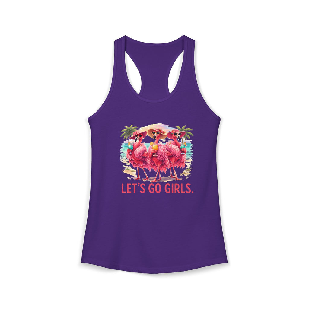 Let's Go Girls Flamingo Women's Racerback Tank - Tropical Beach Tank Top
