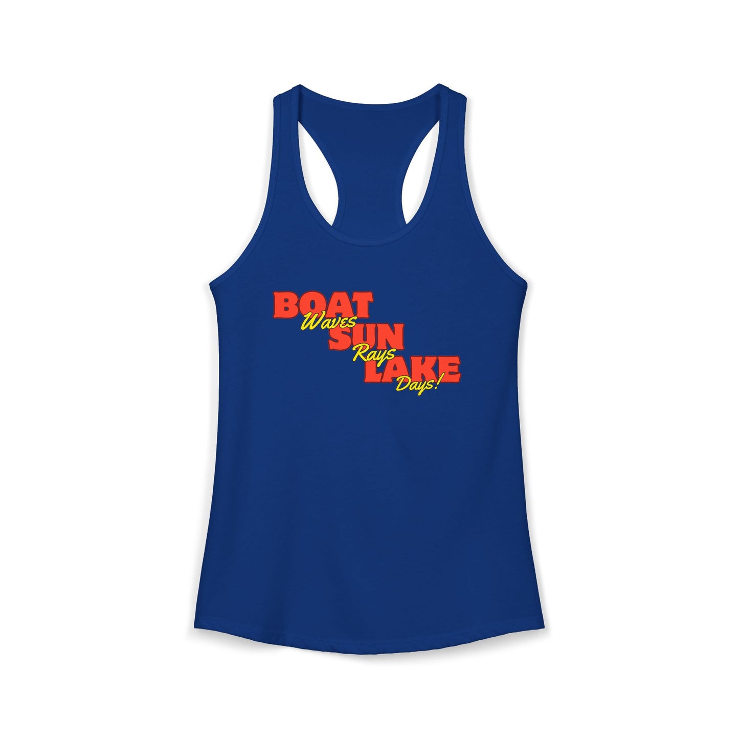 Women's Ideal Racerback Tank Boat Sun Lake Vibes