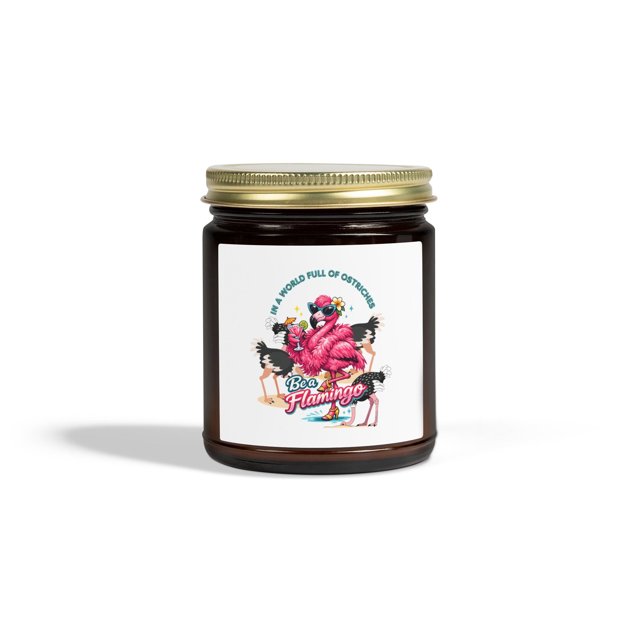 Tropical Flamingo Scented Candle - 4oz/9oz Wax Jar Beach Decor