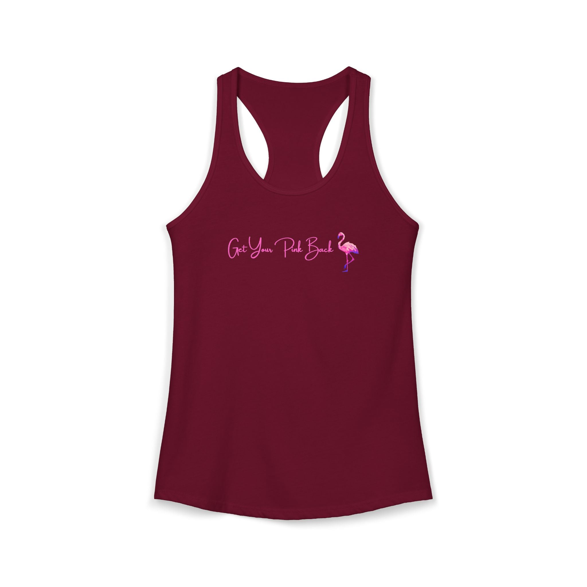 Get Your Pink Back Women's Racerback Tank – Hot Pink Flamingo Strength Tee