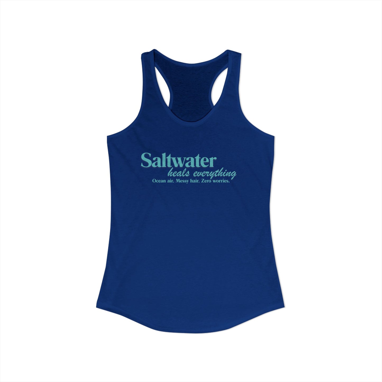 Saltwater Heals Everything Women's Racerback Tank - Beach Coastal Graphic