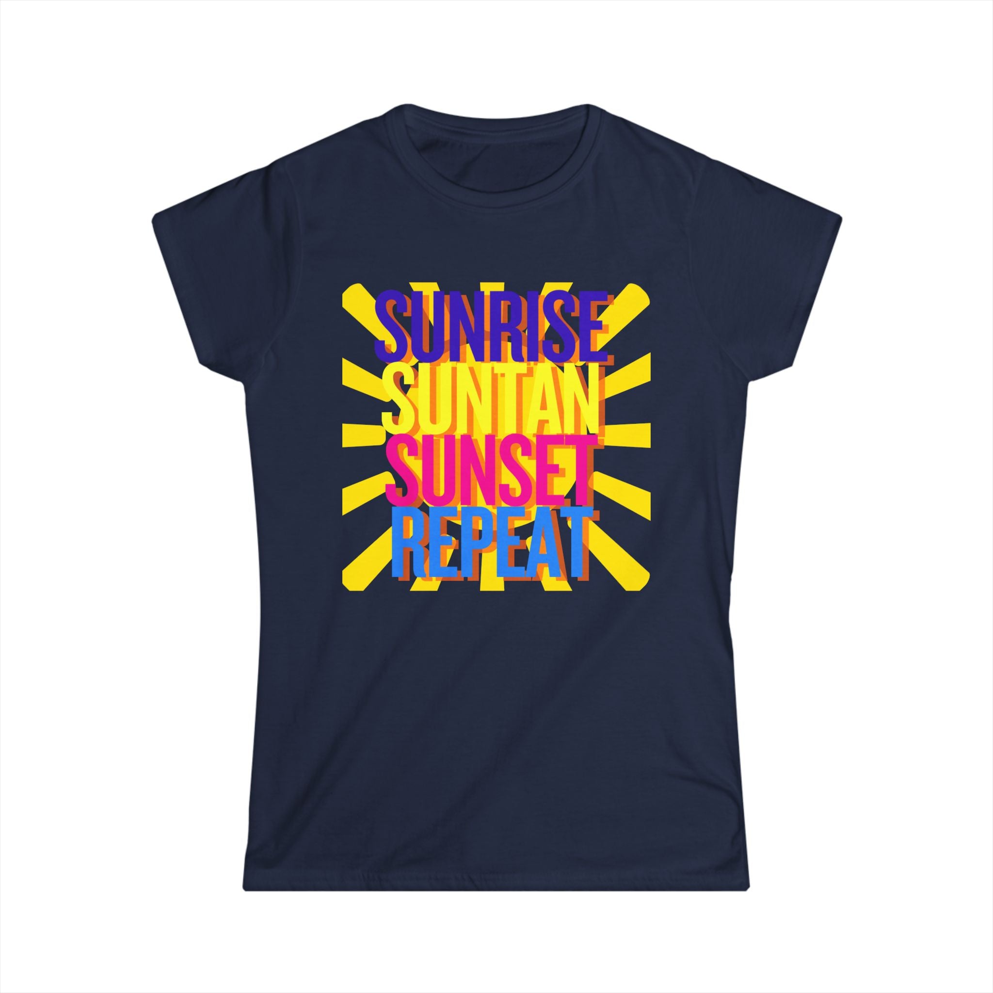 Sunrise Sunbake Sunset Repeat Women's Tee - Beach Vibes Shirt