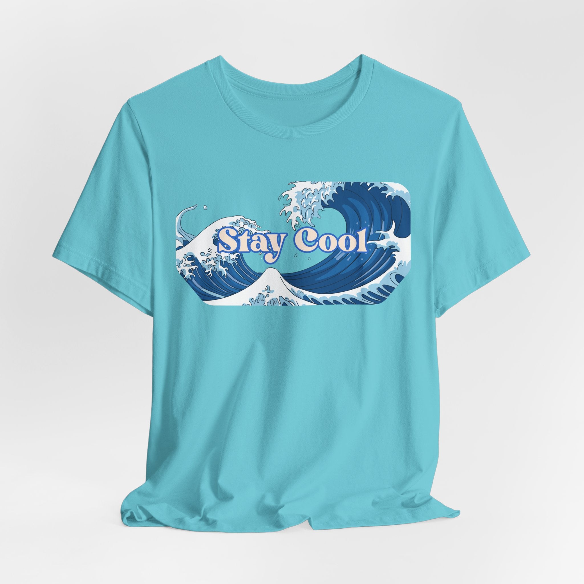 Stay Cool Wave T-Shirt — Vintage Japandi Ocean Graphic Tee Unisex
