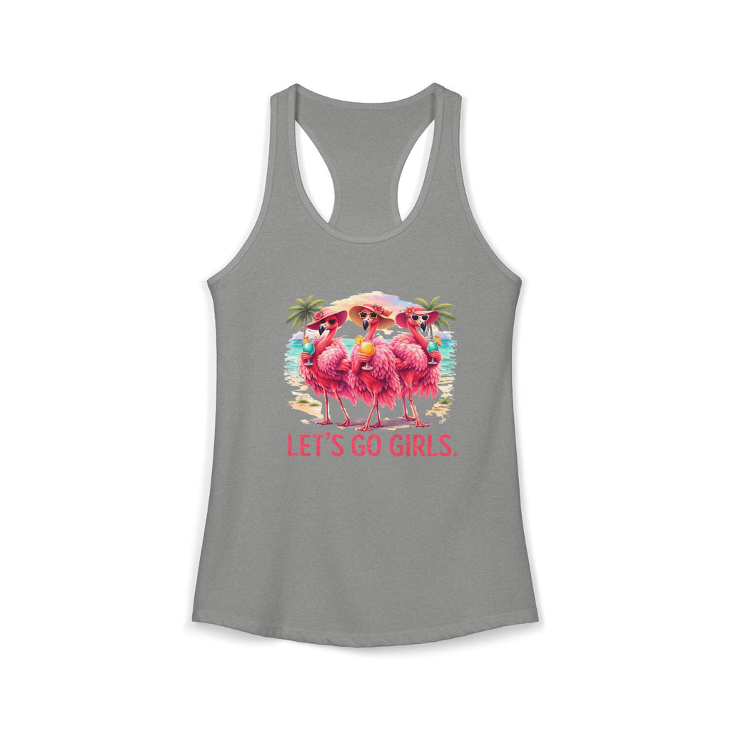 Let's Go Girls Flamingo Women's Racerback Tank - Tropical Beach Tank Top