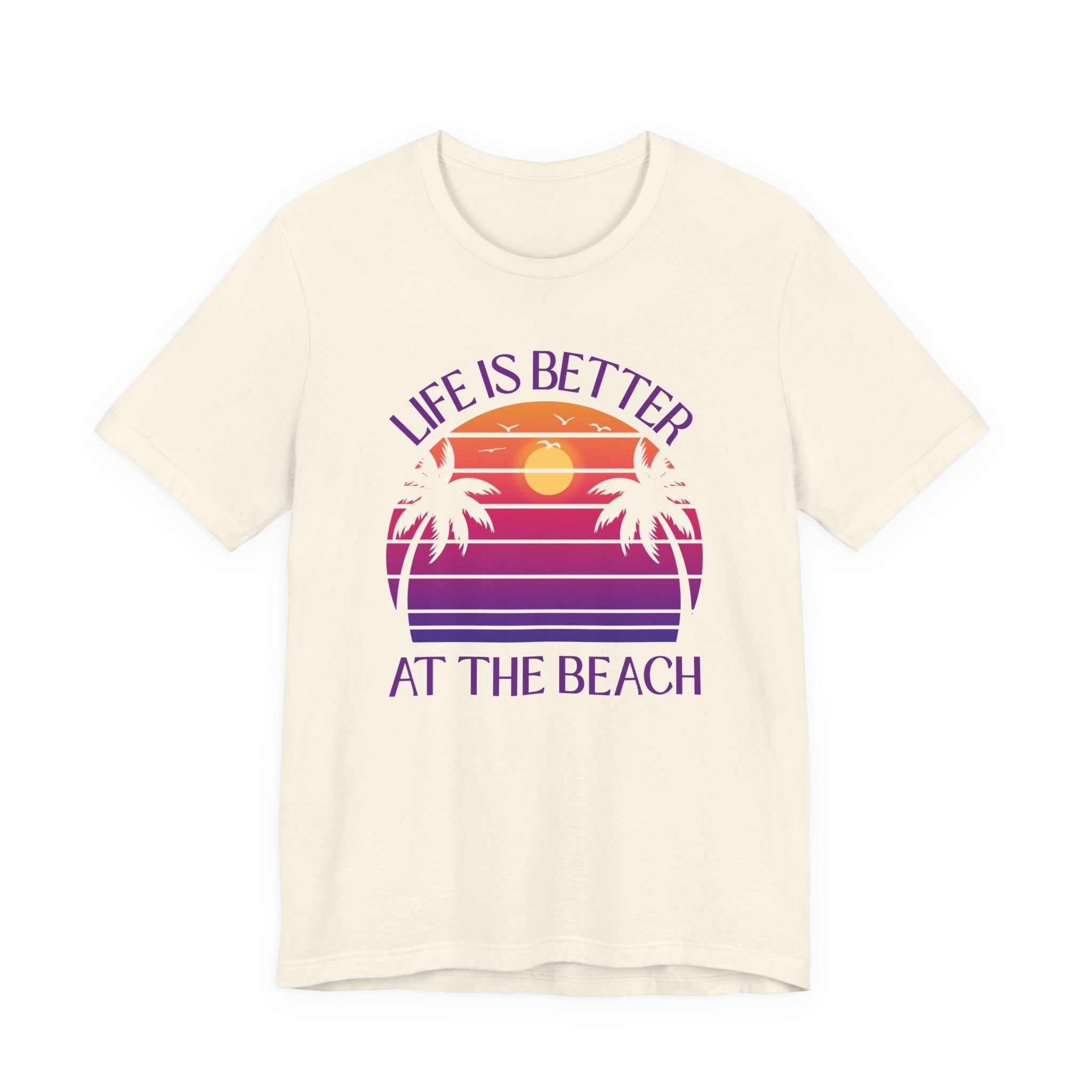 Life Is Better At The Beach Shirt - Retro Sunset Palm Tree Tee