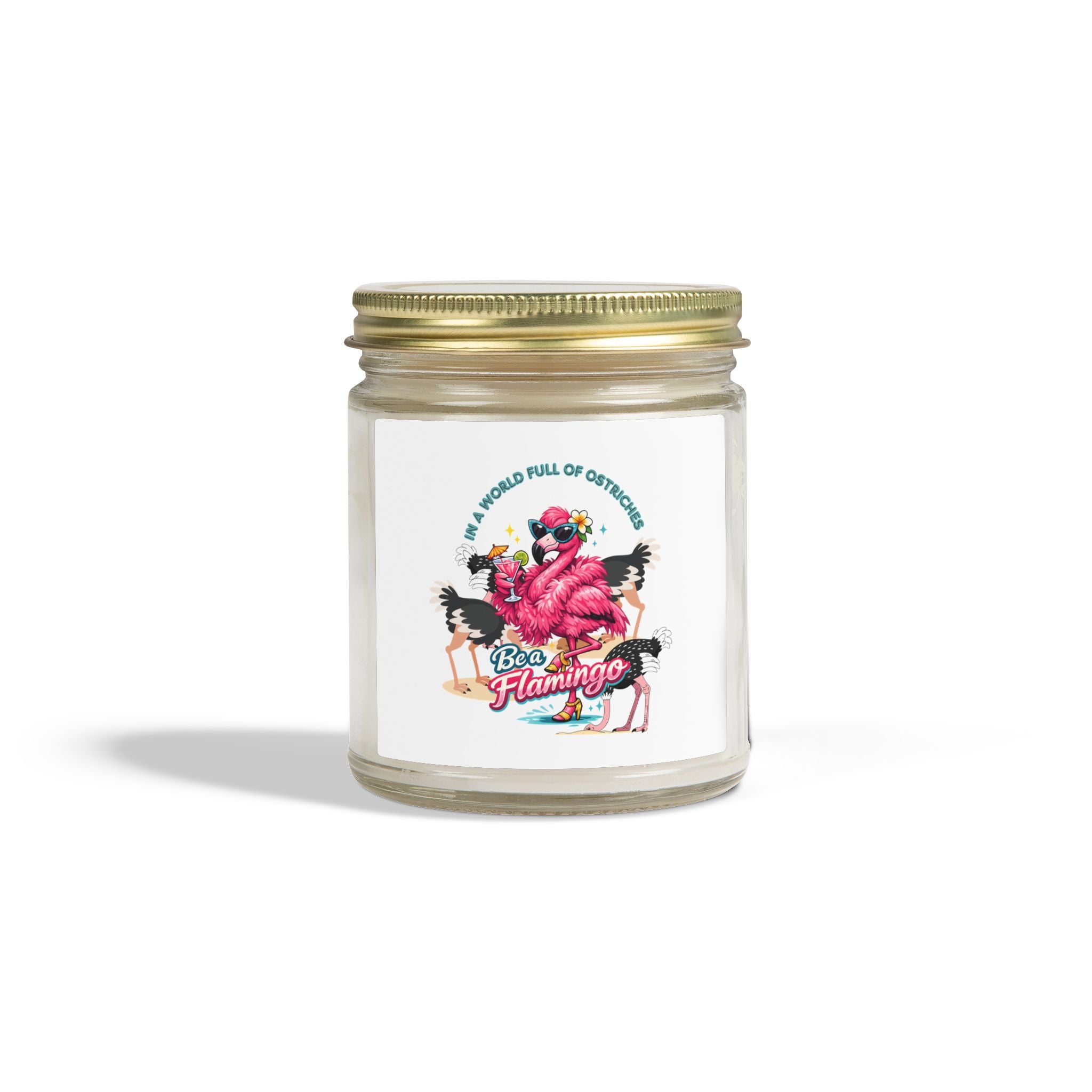 Tropical Flamingo Scented Candle - 4oz/9oz Wax Jar Beach Decor