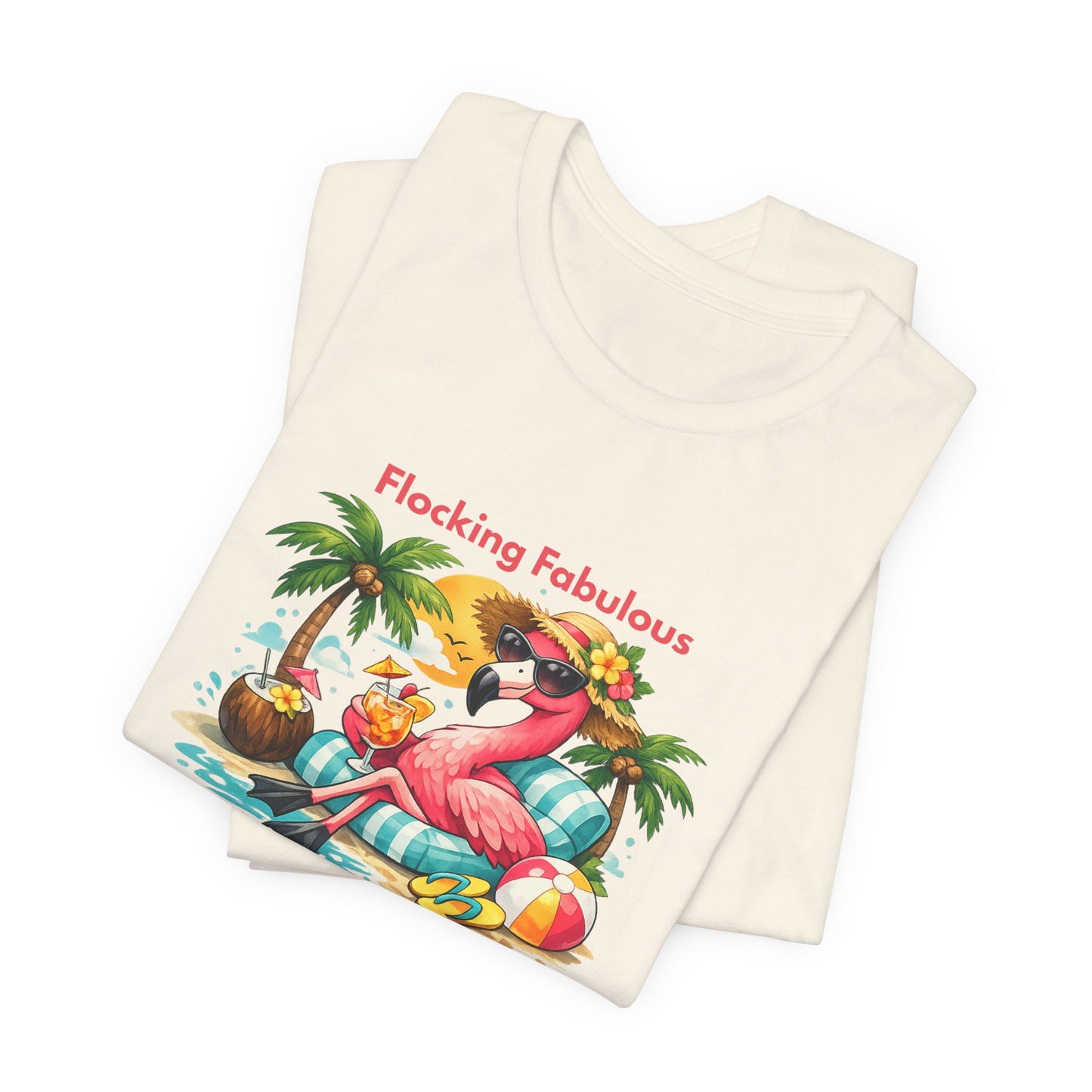 Flocking Fabulous Flamingo Beach Unisex T-Shirt