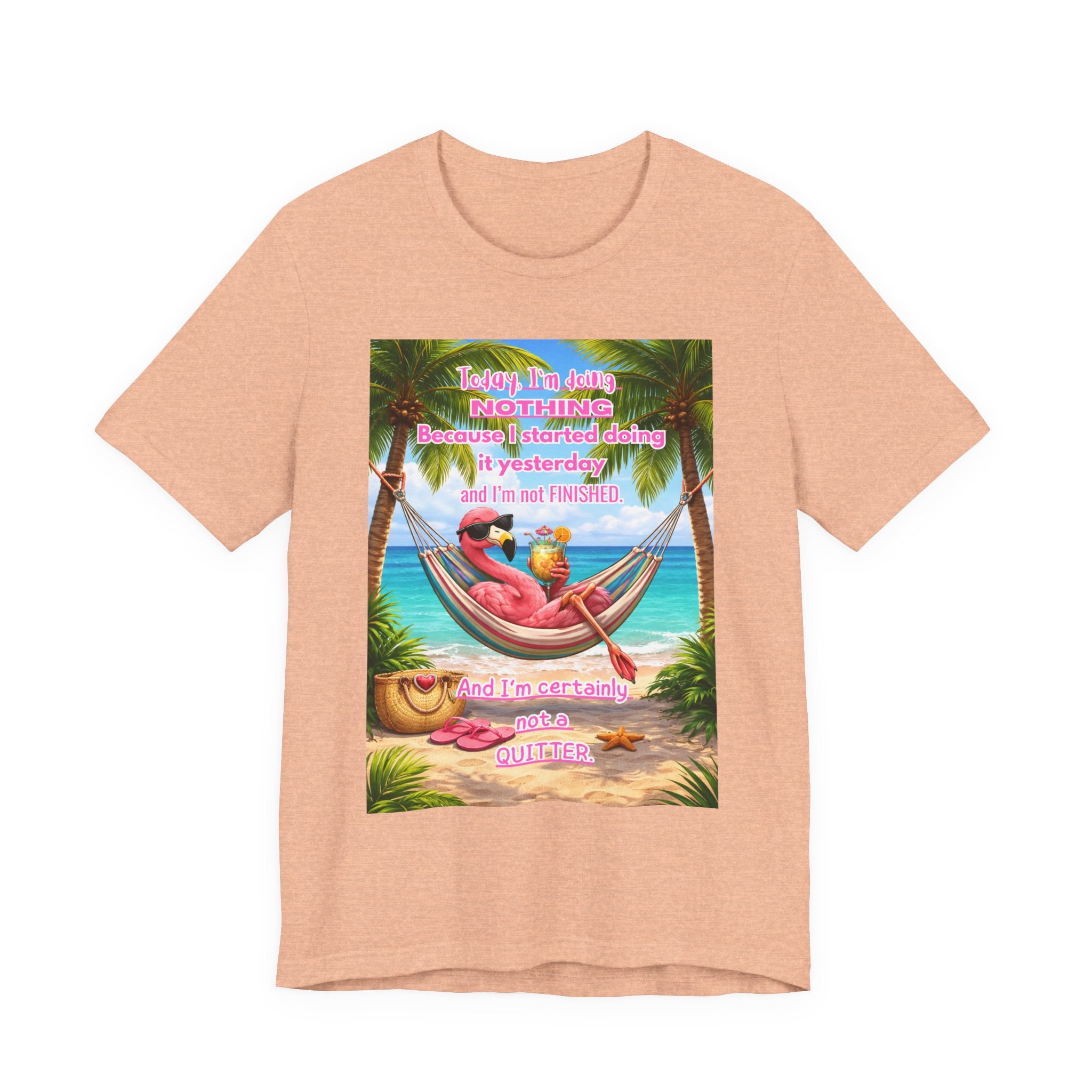 Relaxing Flamingo Hammock T-Shirt – Funny Lazy Day Unisex Tee