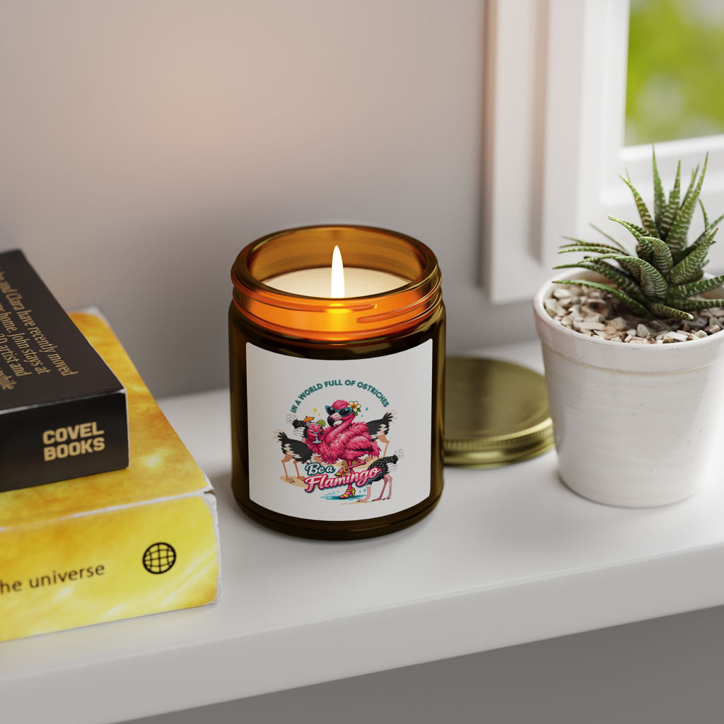 Tropical Flamingo Scented Candle - 4oz/9oz Wax Jar Beach Decor