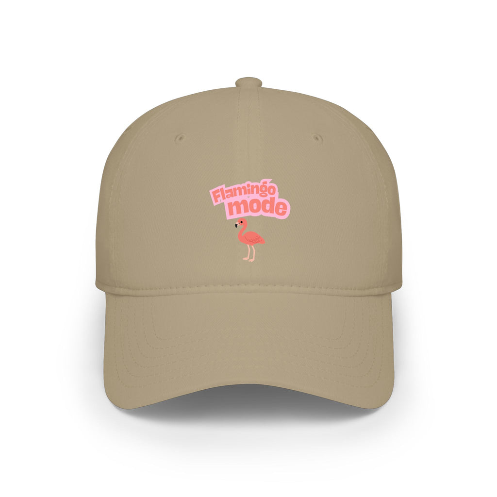 Flamingo Mode Low Profile Baseball Cap — Cute Pink Flamingo Hat