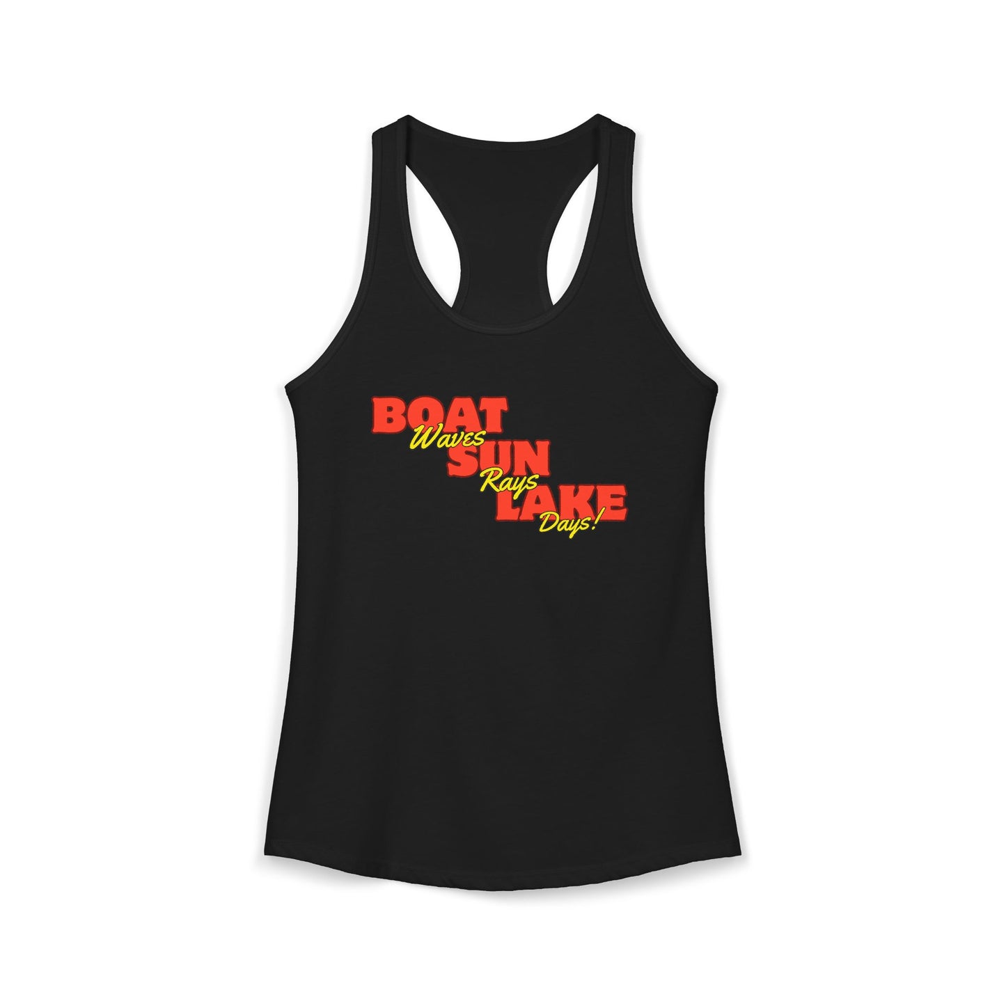 Women's Ideal Racerback Tank Boat Sun Lake Vibes