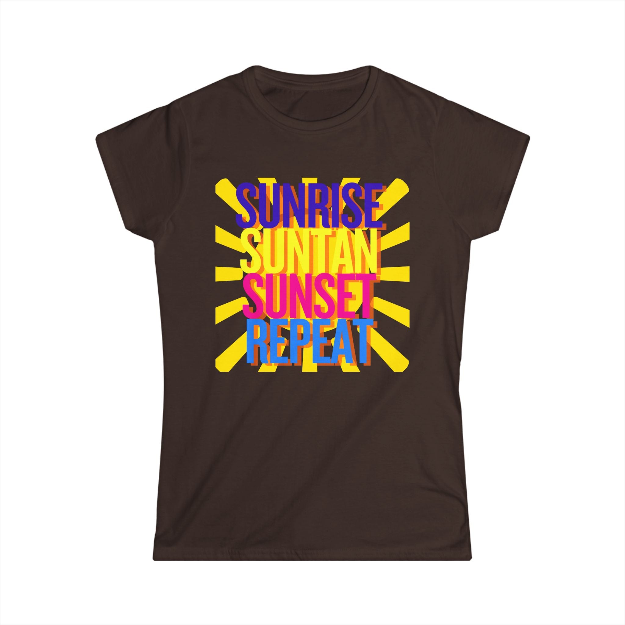 Sunrise Sunbake Sunset Repeat Women's Tee - Beach Vibes Shirt