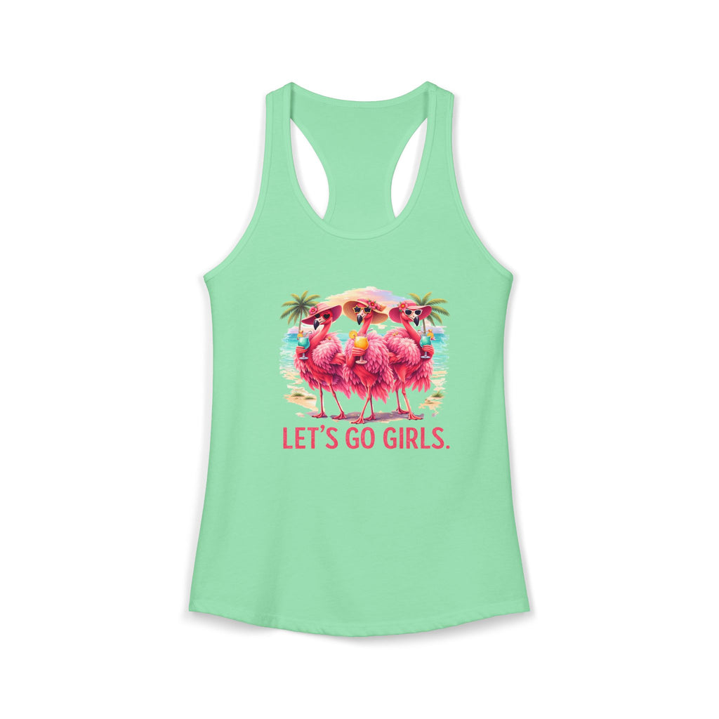 Let's Go Girls Flamingo Women's Racerback Tank - Tropical Beach Tank Top