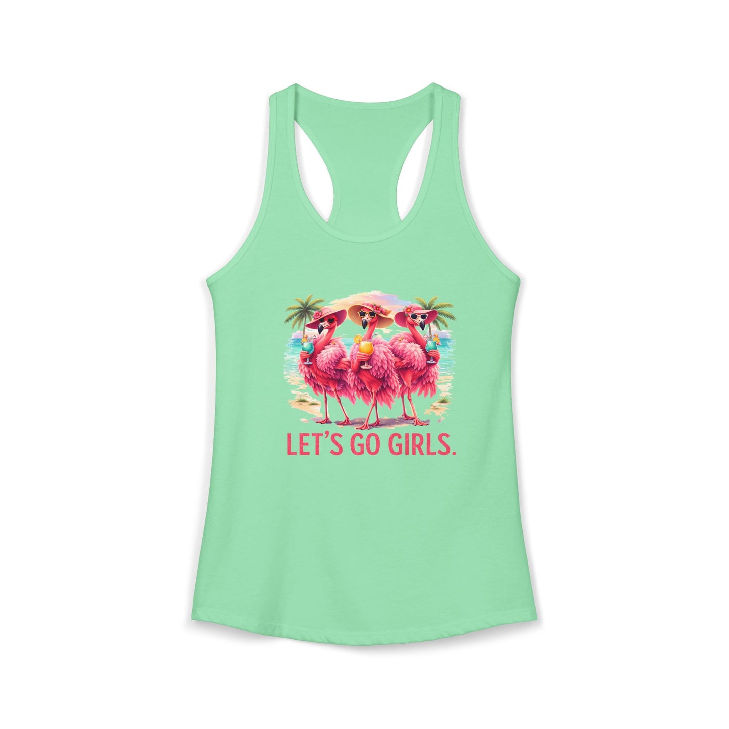 Let's Go Girls Flamingo Women's Racerback Tank - Tropical Beach  / Lake Tank Top