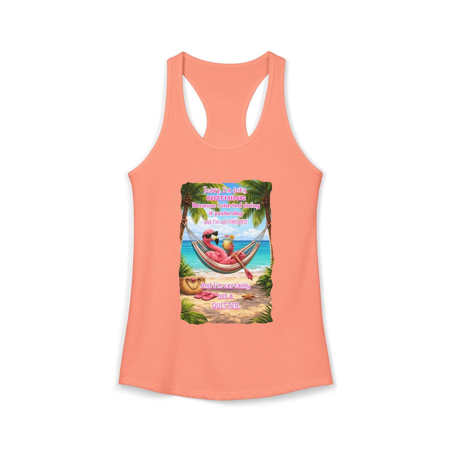 Today I Am Doing Nothing Women's Racerback Tank - Funny Lazy Day Beach / Lake