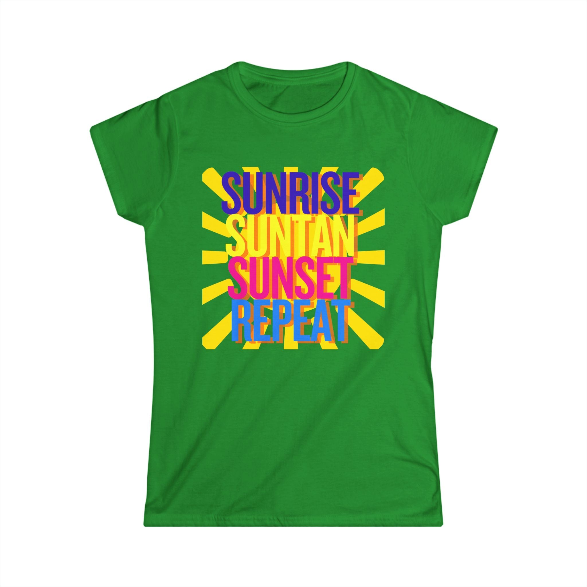Sunrise Sunbake Sunset Repeat Women's Tee - Beach Vibes Shirt
