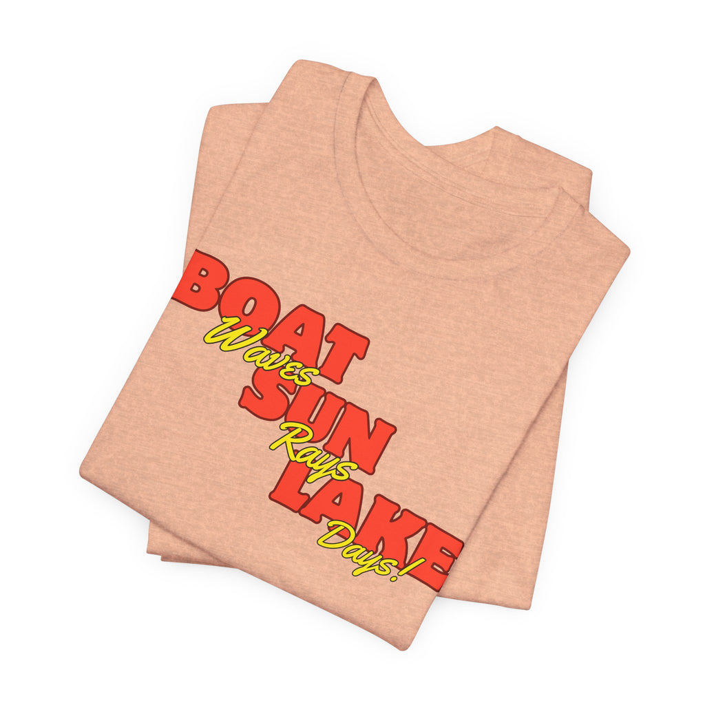 Boat Sun Lake Unisex Tee - Vintage Retro Summer Lakeside Shirt