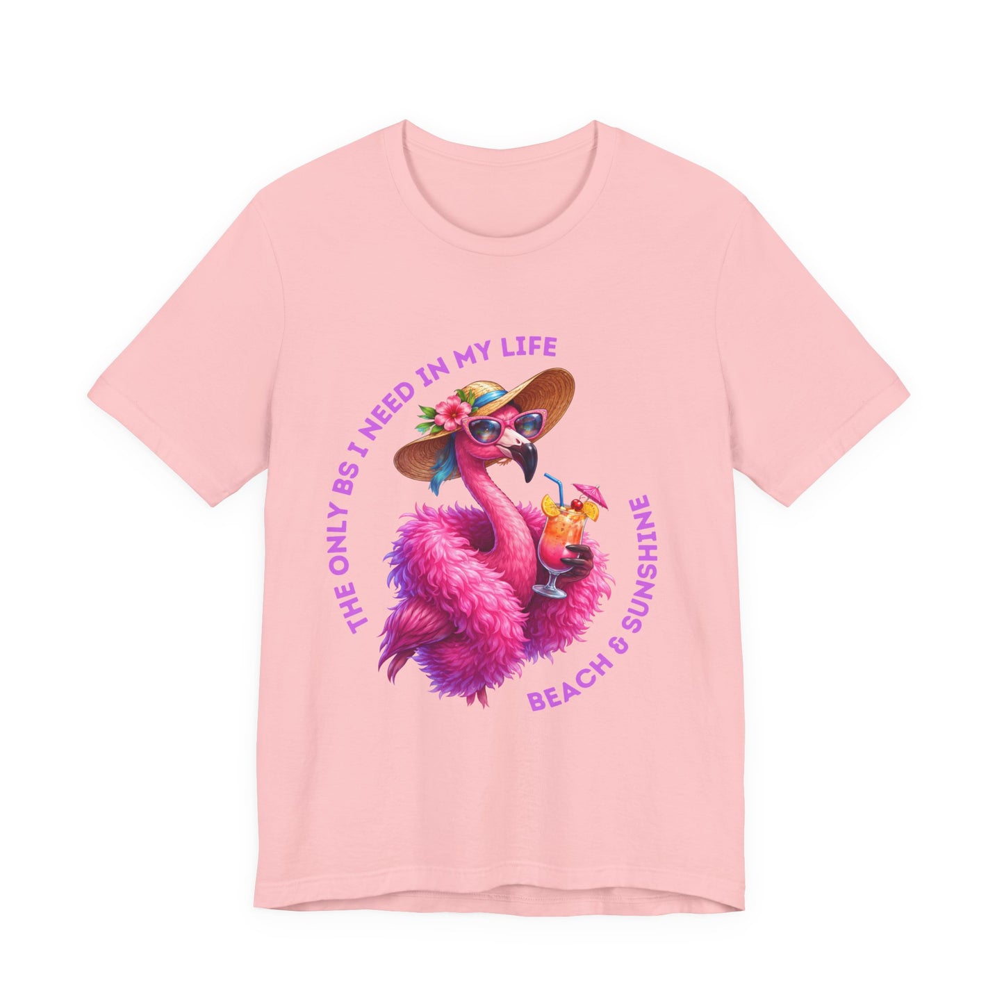 Flamingo Beach & Sunshine Unisex T-Shirt | The Only B's I Need Are Beach & Sunshine