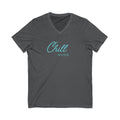 Chill Mode V-Neck Tee — Relaxed Script Graphic T-Shirt