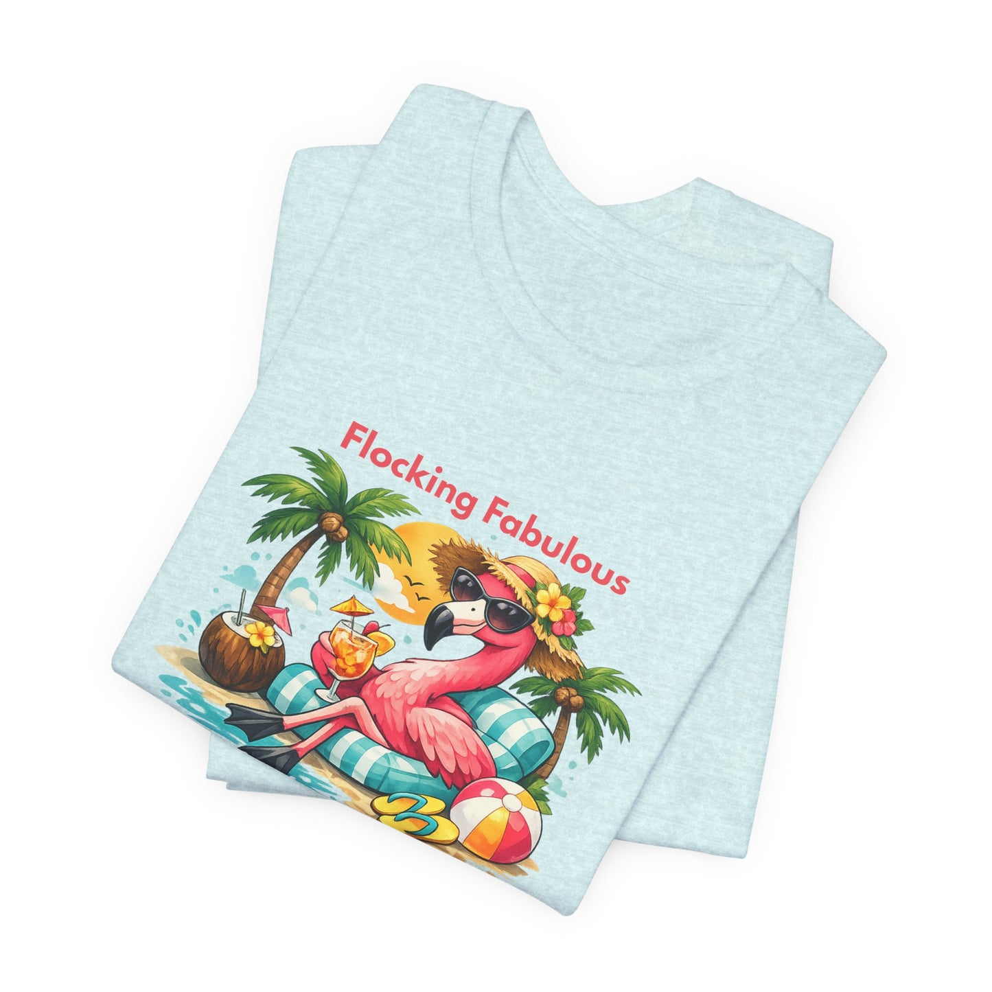 Flocking Fabulous Flamingo Beach Unisex T-Shirt