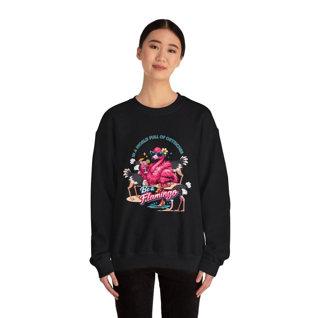 Be a Flamingo Crewneck Sweatshirt – Tropical Graphic Pullover