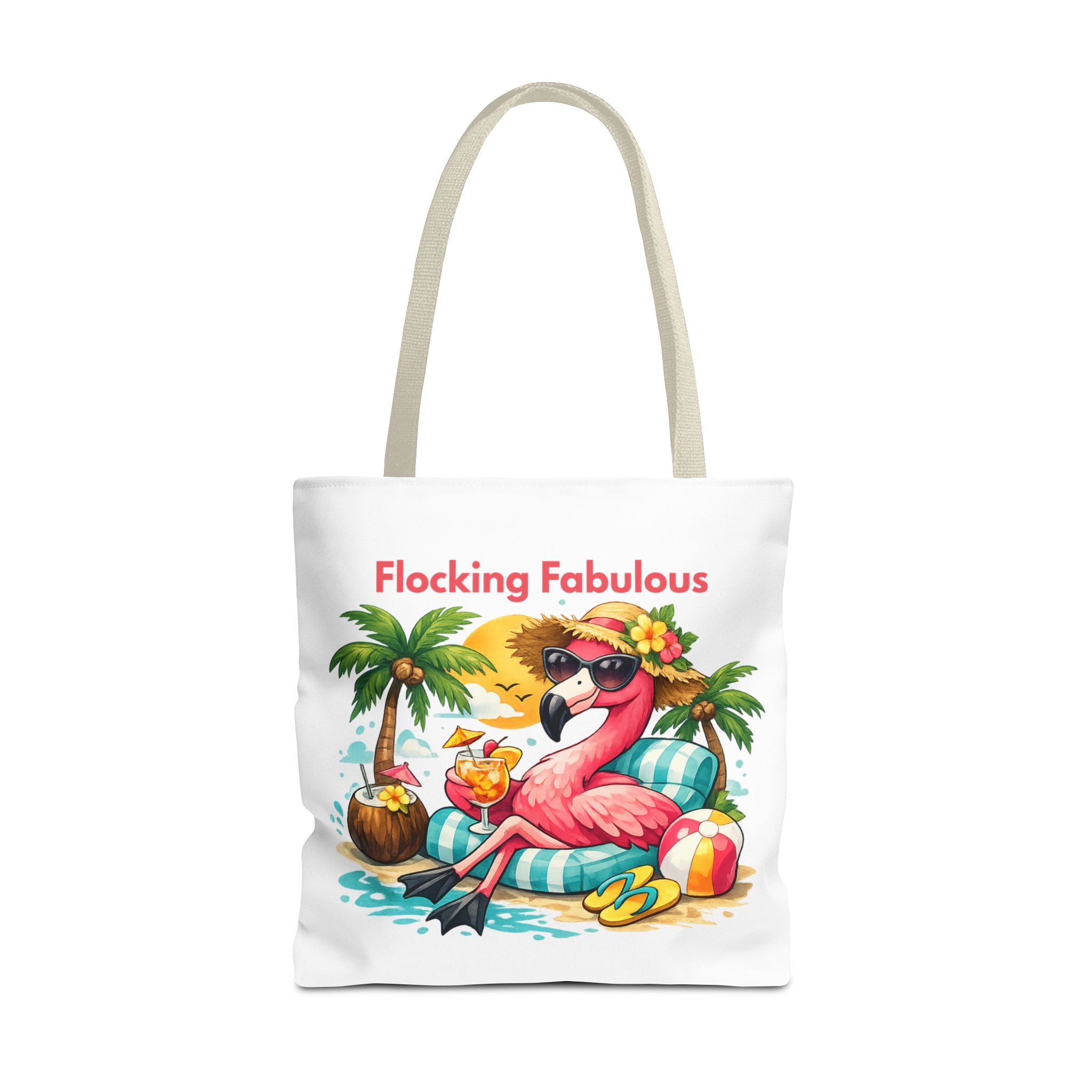 Tote Bag — "Flocking Fabulous" Flamingo Beach Tote